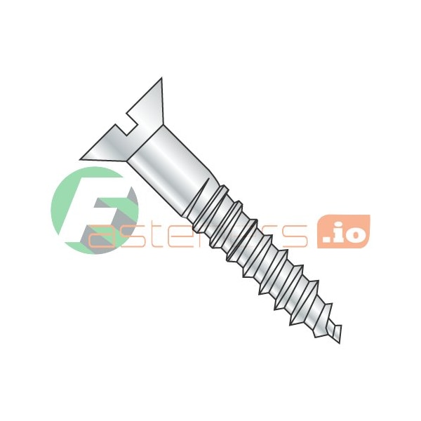 Newport Fasteners Wood Screw, #8, 3/4 in, Zinc Plated Steel Flat Head Slotted Drive, 6000 PK 986794 - main